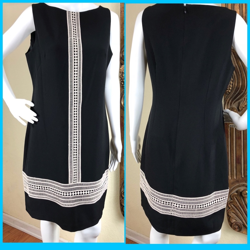 Maggy London Dress Size 8 Sheath Black  Sleeveless